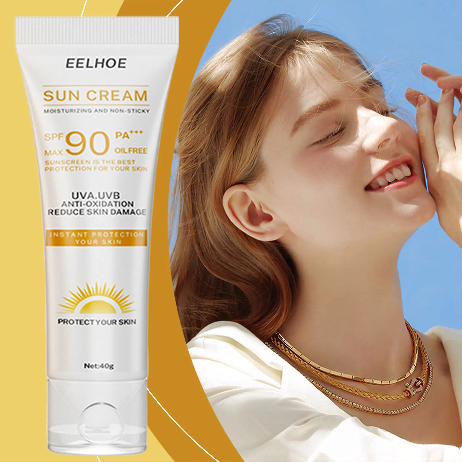 40g Instants Protection Sunscreen SPF90 Natural Moisturizing Isolation Cream UV Protection Lotion for Face Body Skin Care
40g Instants Protection Sunscreen SPF90 Natural Moisturizing Isolation Cream UV Protection Lotion for Face Body Skin Care