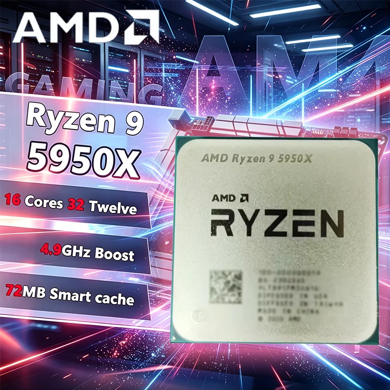 AMD R9 5950X Ryzen 9 5000 Series Vermeer (Zen 3) 16-Core 3.4 GHz Socket AM4 105W Socket AM4 Gaming CPU Without Packag
AMD R9 5950X Ryzen 9 5000 Series Vermeer (Zen 3) 16-Core 3.4 GHz Socket AM4 105W Socket AM4 Gaming CPU Without Packag