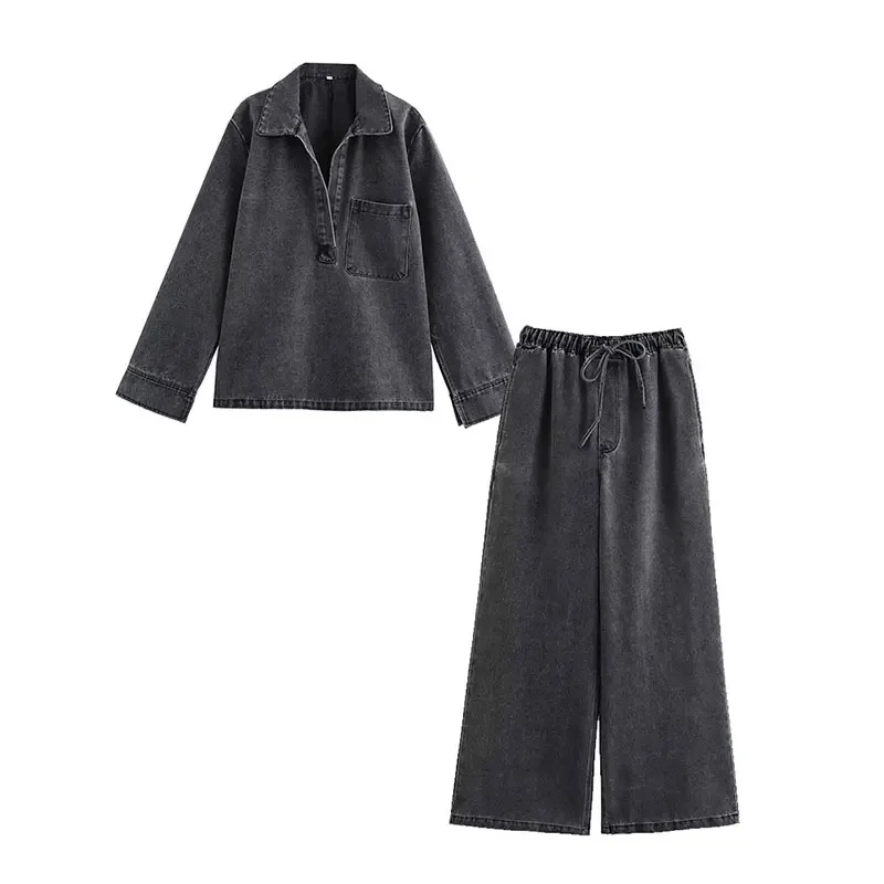 2026 Autumn Jeans Sets Women Turn-down Collar Casual Top Fashion High Waist Streetwear Female Denim Pant Two Piece Set
2026 Autumn Jeans Sets Women Turn-down Collar Casual Top Fashion High Waist Streetwear Female Denim Pant Two Piece Set