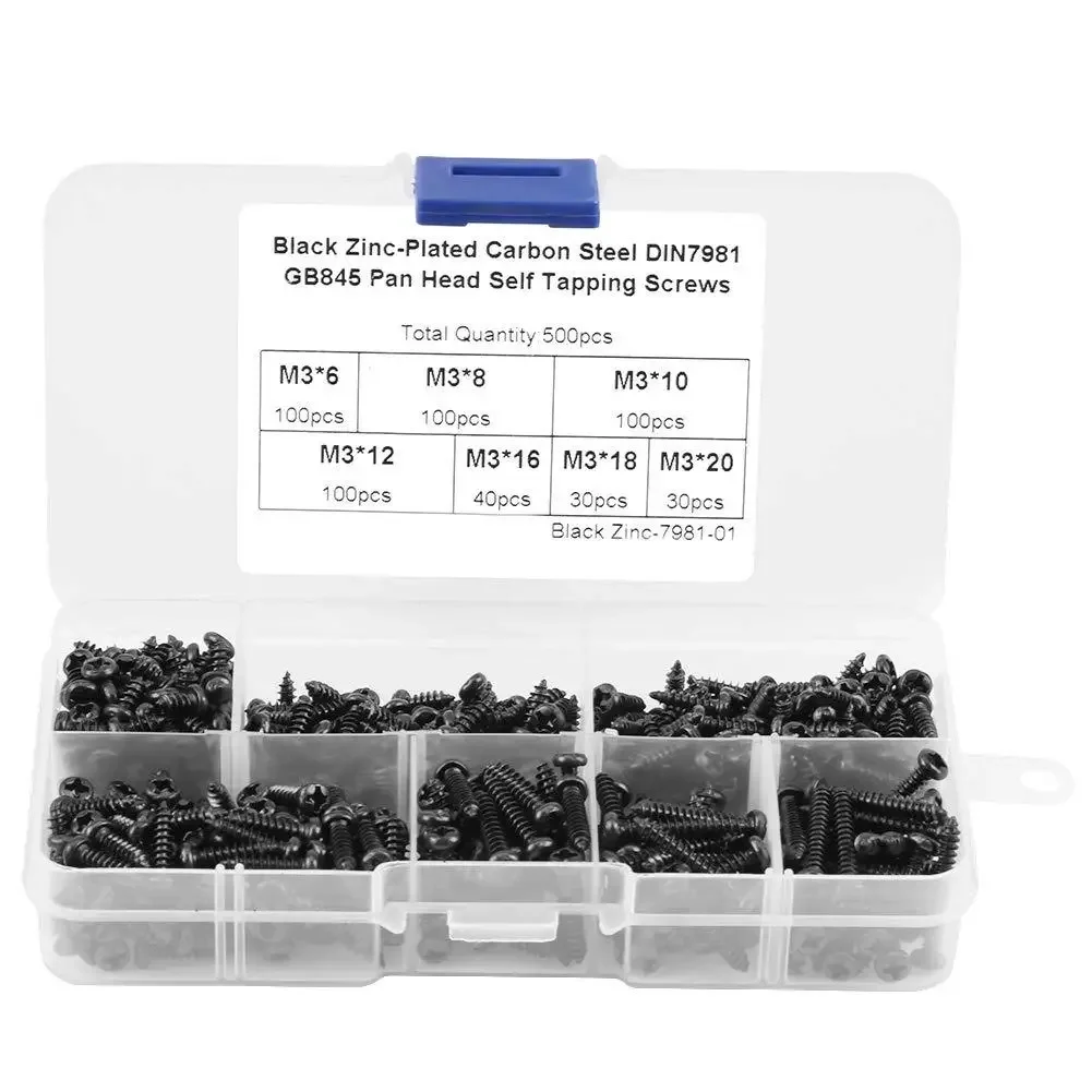 400/500pcs Small Laptop Screws kit box, pan Head black Self-tapping Computer Screw Kit M2M2.3M2.6M3 for PC Laptop SSD Hard Drive
400/500pcs Small Laptop Screws kit box, pan Head black Self-tapping Computer Screw Kit M2M2.3M2.6M3 for PC Laptop SSD Hard Drive