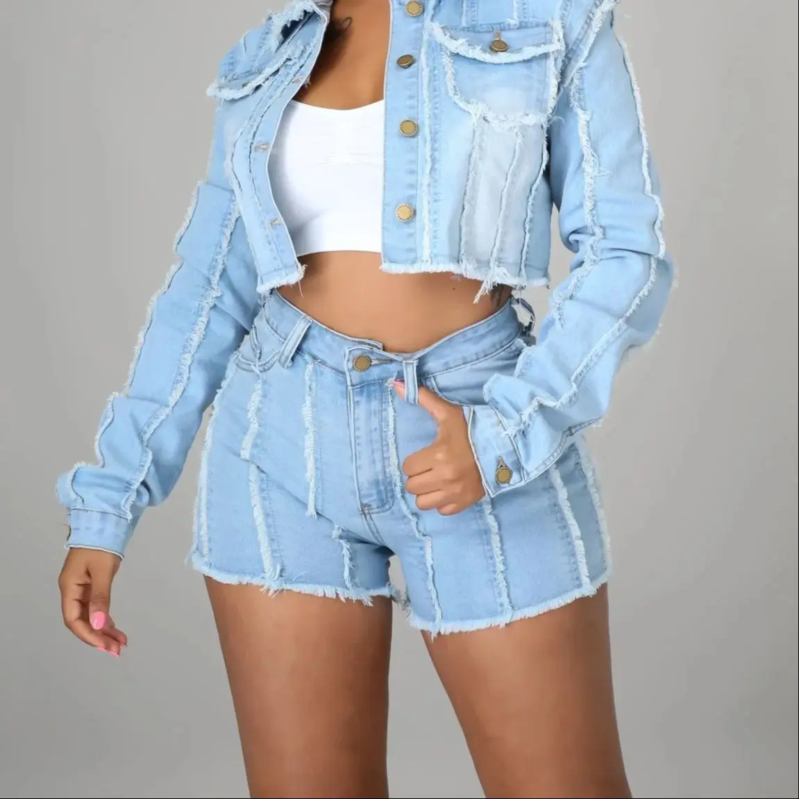 Retro High Street Fashion Distressed Asymmetrical Hem Design Straight Leg Short Jeans for Women Trendy Casual Denim jeans mujer
Retro High Street Fashion Distressed Asymmetrical Hem Design Straight Leg Short Jeans for Women Trendy Casual Denim jeans mujer