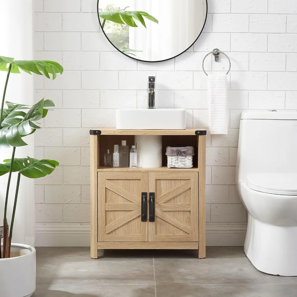 Bathroom Floor Cabinet, Farmhouse Bathroom Storage Cabinet, Adjustable Shelf, Barn Doors, Cabinet for Bathroom, Kitchen
Bathroom Floor Cabinet, Farmhouse Bathroom Storage Cabinet, Adjustable Shelf, Barn Doors, Cabinet for Bathroom, Kitchen