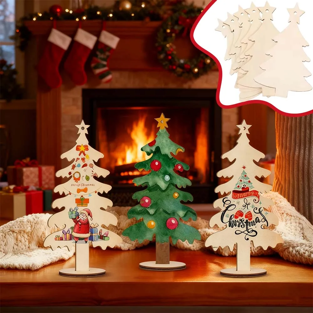 5pcs Set DIY Painting Craft Wooden Christmas Tree Tabletop Ornaments with Base Ropes Blank Xmas Home Decoration Новорічній Декор
5pcs Set DIY Painting Craft Wooden Christmas Tree Tabletop Ornaments with Base Ropes Blank Xmas Home Decoration Новорічній Декор