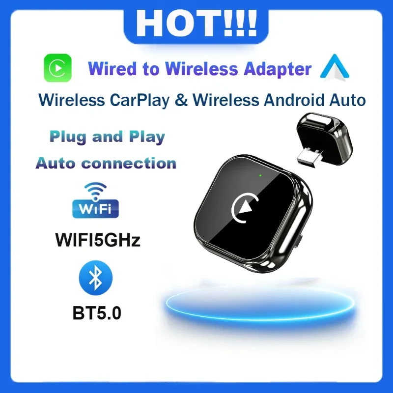Беспроводной адаптер CarPlay 2 в 1, Android Auto, проводной к беспроводному AI Smart Box для всех автомобилей Plug & Play, автомобильные интеллектуальные системы
Беспроводной адаптер CarPlay 2 в 1, Android Auto, проводной к беспроводному AI Smart Box для всех автомобилей Plug & Play, автомобильные интеллектуальные системы
