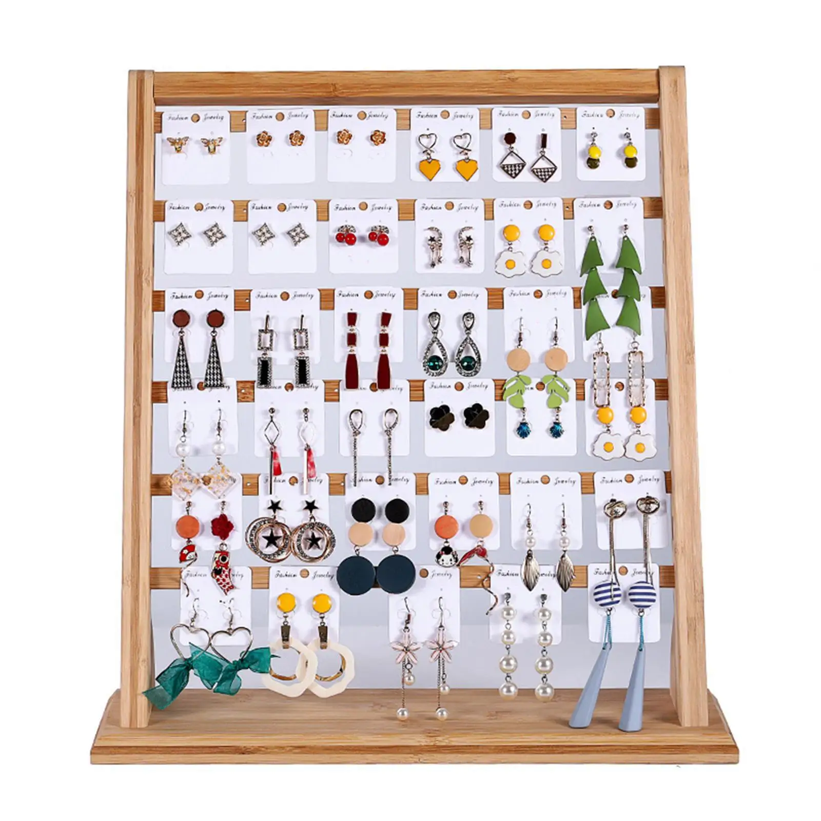 Wooden Earrings Display Rack 60 Holes Ring Necklace Jewelry Stands Holders Organizer Bracket for Retail Exhibitor Shop Display
Wooden Earrings Display Rack 60 Holes Ring Necklace Jewelry Stands Holders Organizer Bracket for Retail Exhibitor Shop Display