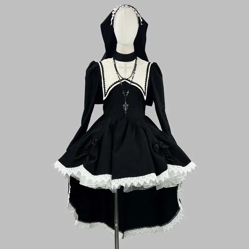 Dark Sweet Cross Nun Outfit Gothic Halloween Full Set Cosplay Alt Culture Cute Wear Dark Style Uniform For Carnival Party
Dark Sweet Cross Nun Outfit Gothic Halloween Full Set Cosplay Alt Culture Cute Wear Dark Style Uniform For Carnival Party