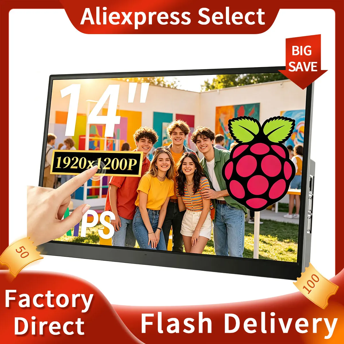 14inch Touchscreen Monitor for IPS Display Touch Screen, Built-in Speaker, HDMI USB-C Portable Monitor for Laptop Computer PS4/5
14inch Touchscreen Monitor for IPS Display Touch Screen, Built-in Speaker, HDMI USB-C Portable Monitor for Laptop Computer PS4/5