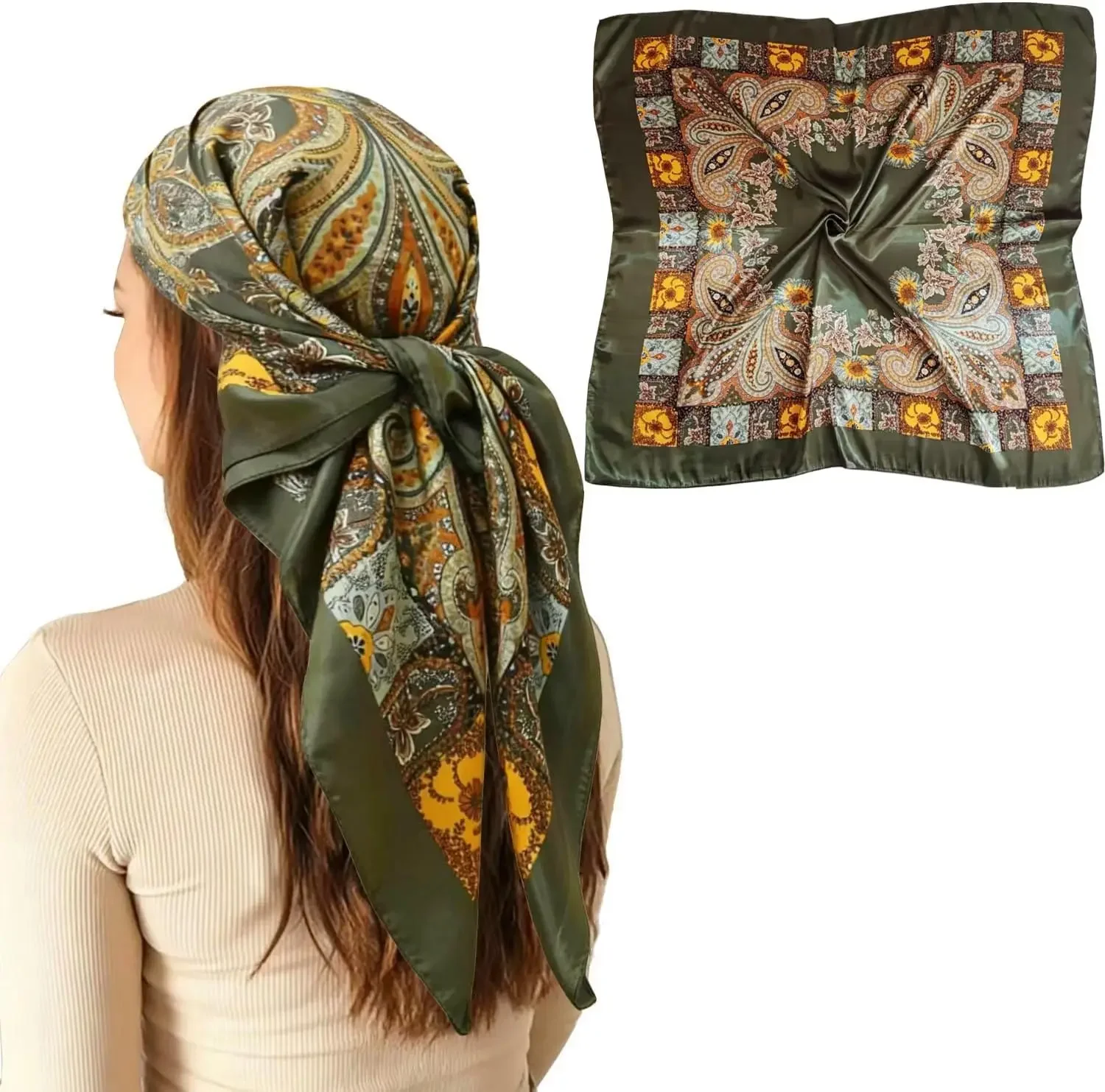 35' Hair Head Scarf Satin Silk Like Scarves for Women Bandana Head Wraps Bag Purse Scarf for Handbags Green
35' Hair Head Scarf Satin Silk Like Scarves for Women Bandana Head Wraps Bag Purse Scarf for Handbags Green