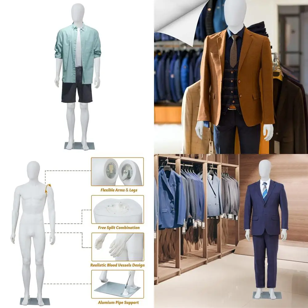 6ft Male Mannequin for Display - Realistic Full Body Mannequin for Clothing Stores, Costumes, and Holidays
6ft Male Mannequin for Display - Realistic Full Body Mannequin for Clothing Stores, Costumes, and Holidays
