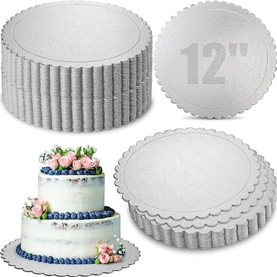 50 Pack 12 Inch Silver Cake Board Round Stands Christmas Cake Stand Cardboard Disposable Cakeboard Base Circles Oil Proof Plate
50 Pack 12 Inch Silver Cake Board Round Stands Christmas Cake Stand Cardboard Disposable Cakeboard Base Circles Oil Proof Plate