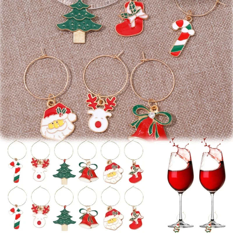 Christmas Wine Glass Markers Tags Festive Ornaments for Party Decorations Ring Stemware Accessories Holiday Home Decor
Christmas Wine Glass Markers Tags Festive Ornaments for Party Decorations Ring Stemware Accessories Holiday Home Decor