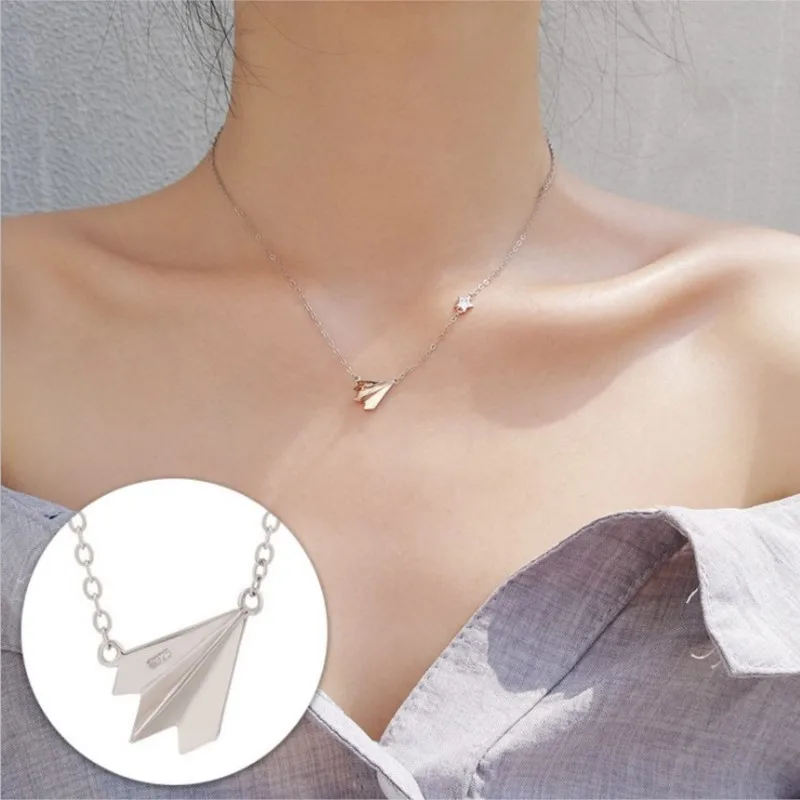 Childhood Paper Plane New Creative Fashion Jewelry 925 Sterling Silver Temperament Choker Hipster Pendant Necklaces XL211
Childhood Paper Plane New Creative Fashion Jewelry 925 Sterling Silver Temperament Choker Hipster Pendant Necklaces XL211