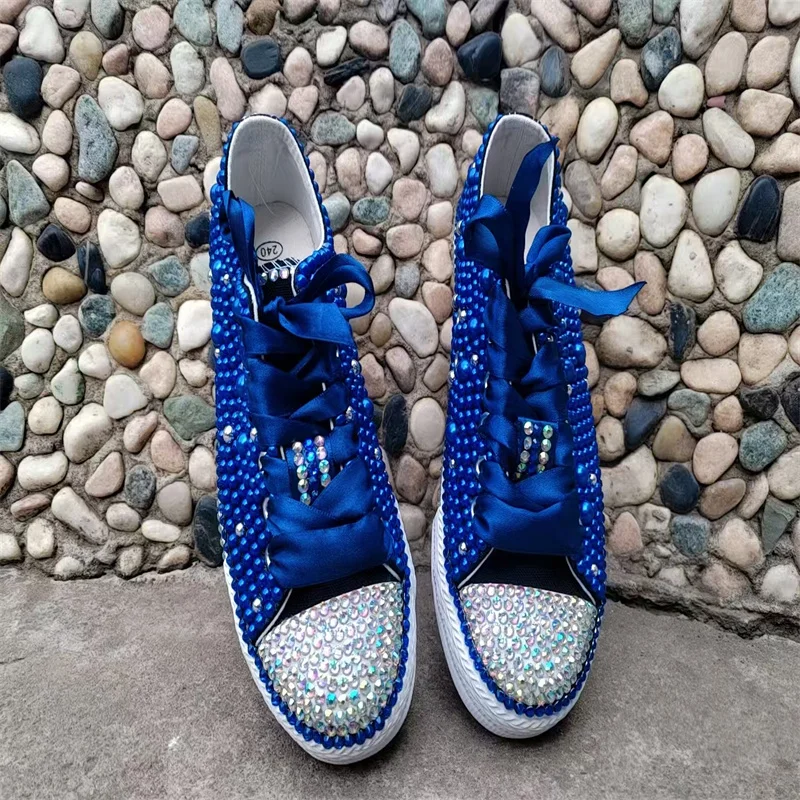 Heavy industry pearl rhinestone ribbon women's shoes hand-customized large size comfortable leisure low-top canvas shoes 35-46
Heavy industry pearl rhinestone ribbon women's shoes hand-customized large size comfortable leisure low-top canvas shoes 35-46