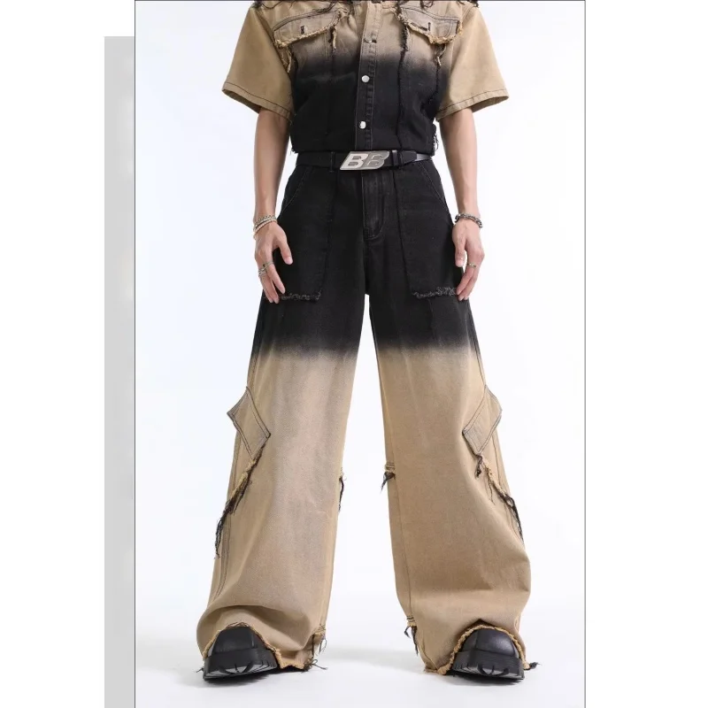 2025 панк Y2K стиль хаки лоскутные мешковатые джинсы-карго брюки мужские для одежды прямые уличные брюки Pantalon Homme 
2025 панк Y2K стиль хаки лоскутные мешковатые джинсы-карго брюки мужские для одежды прямые уличные брюки Pantalon Homme