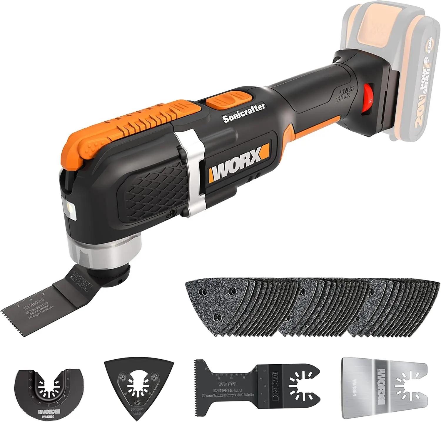 20V Cordless Multifunction Tool for Cutting, Sawing, Grinding & More - Without Battery & Charger
20V Cordless Multifunction Tool for Cutting, Sawing, Grinding & More - Without Battery & Charger