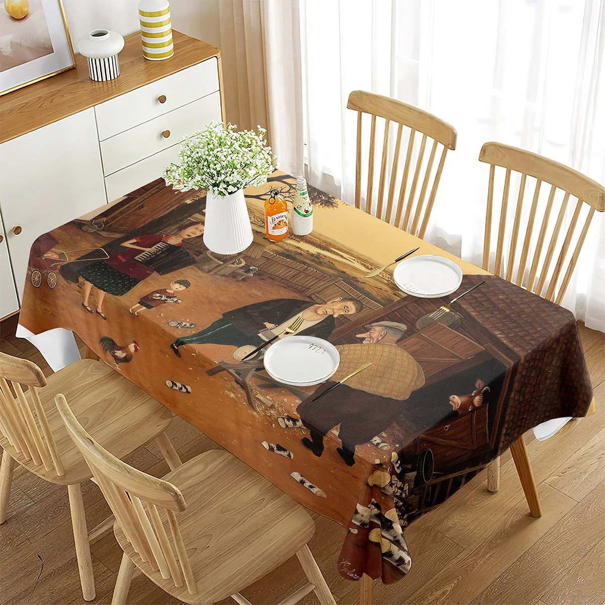 Rectangular Tablecloth Funny Painting Oil Painting Theme Decoration Tablecloth Theme for Party Banquet Kitchen Dining Room Decor
Rectangular Tablecloth Funny Painting Oil Painting Theme Decoration Tablecloth Theme for Party Banquet Kitchen Dining Room Decor