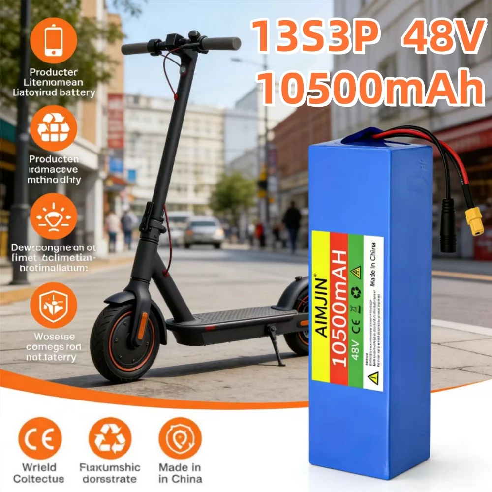 13S3P 48V 10500mAh 18650 Rechargeable/Lithium Ion Battery Pack Suitable for Scooters, Bicycles, etc Battery with BMS
13S3P 48V 10500mAh 18650 Rechargeable/Lithium Ion Battery Pack Suitable for Scooters, Bicycles, etc Battery with BMS