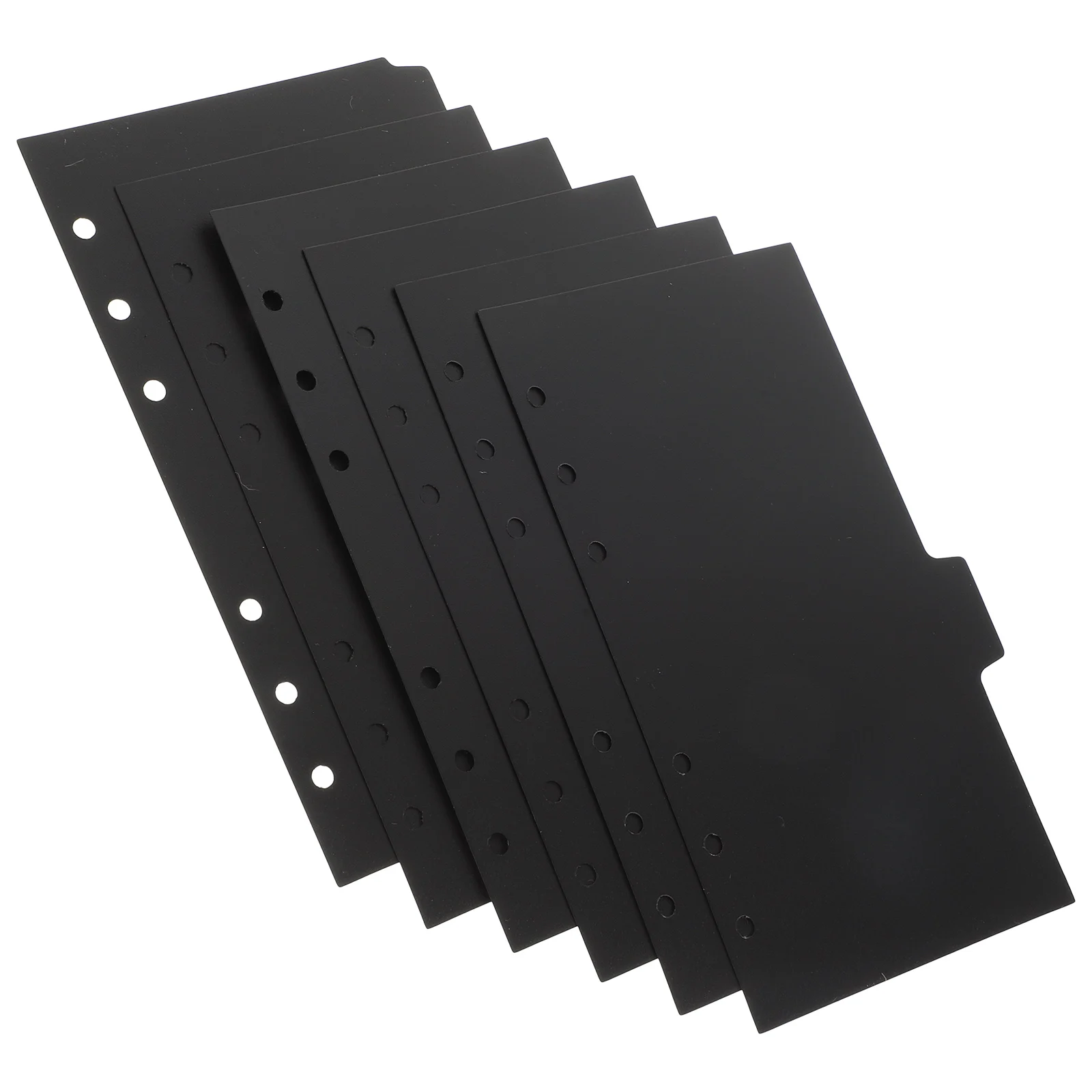 6 Sheets A6 Size Black PP Material Loose-leaf Partition Dividers for 6 Rings Binder Notebook Supplies Organizer Pages
6 Sheets A6 Size Black PP Material Loose-leaf Partition Dividers for 6 Rings Binder Notebook Supplies Organizer Pages