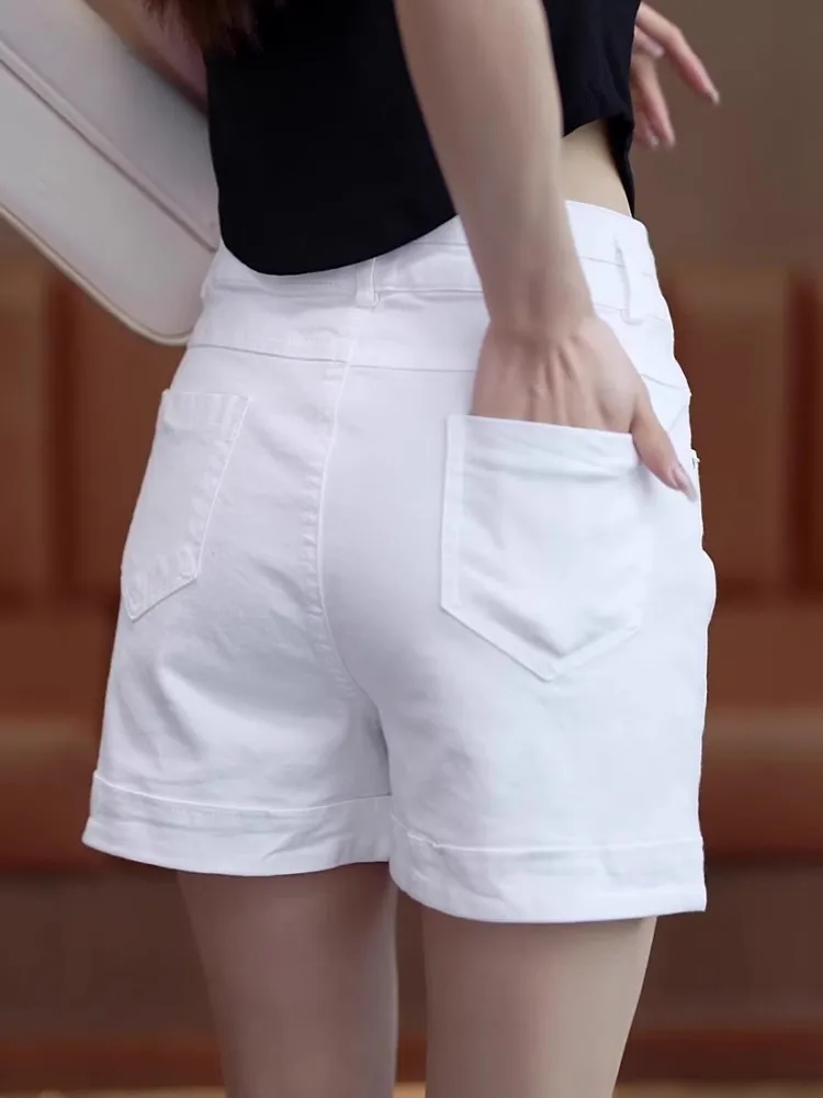 Ladies High Waist Loose Fit Casual Thin Denim Shorts Summer High Waist Wide Leg Pants A-Line Outerwear Slimming Effect
Ladies High Waist Loose Fit Casual Thin Denim Shorts Summer High Waist Wide Leg Pants A-Line Outerwear Slimming Effect