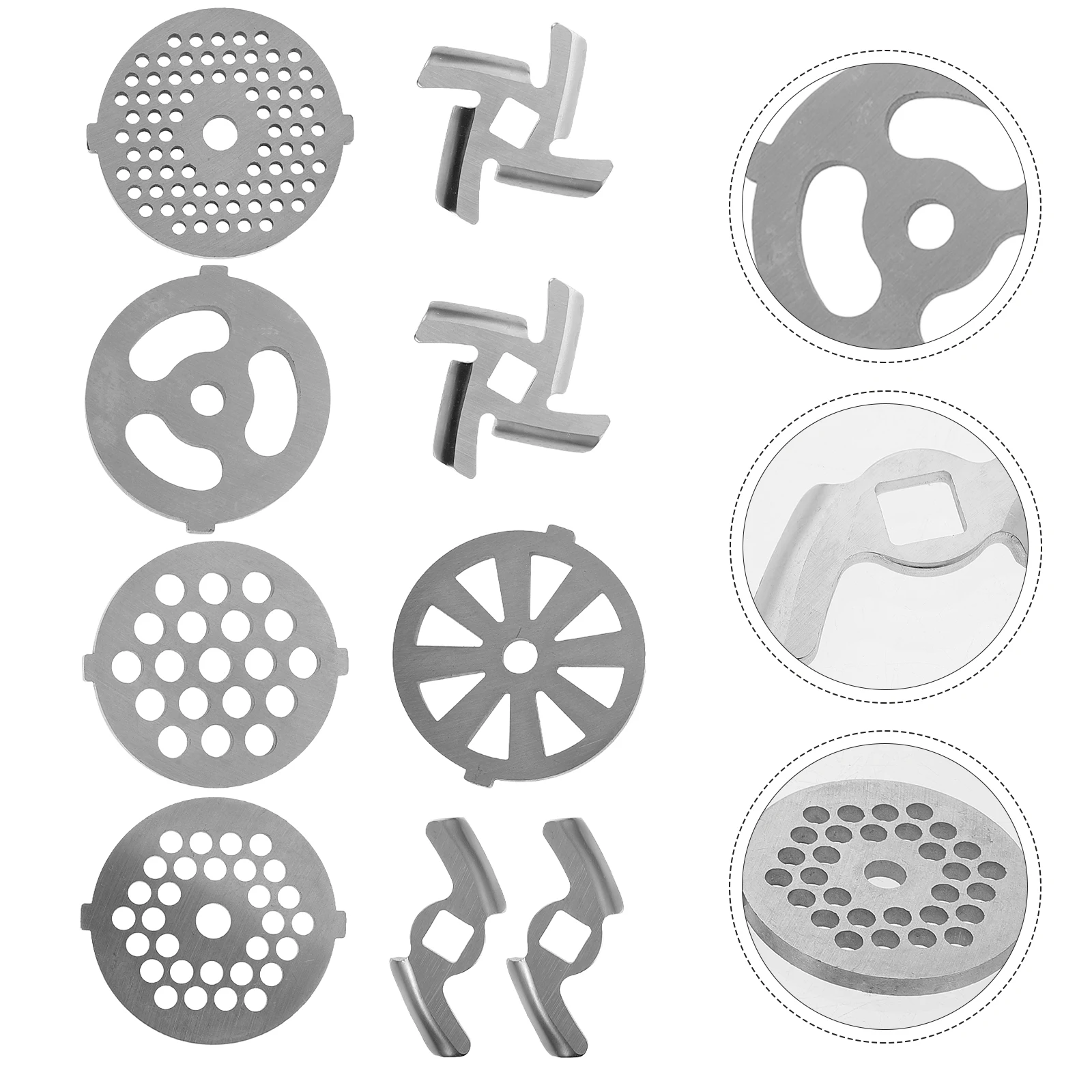 9 Pcs Meat Grinder Accessories Parts Replacement Plate Disc Blade Vertical Stainless Steel Discs
9 Pcs Meat Grinder Accessories Parts Replacement Plate Disc Blade Vertical Stainless Steel Discs