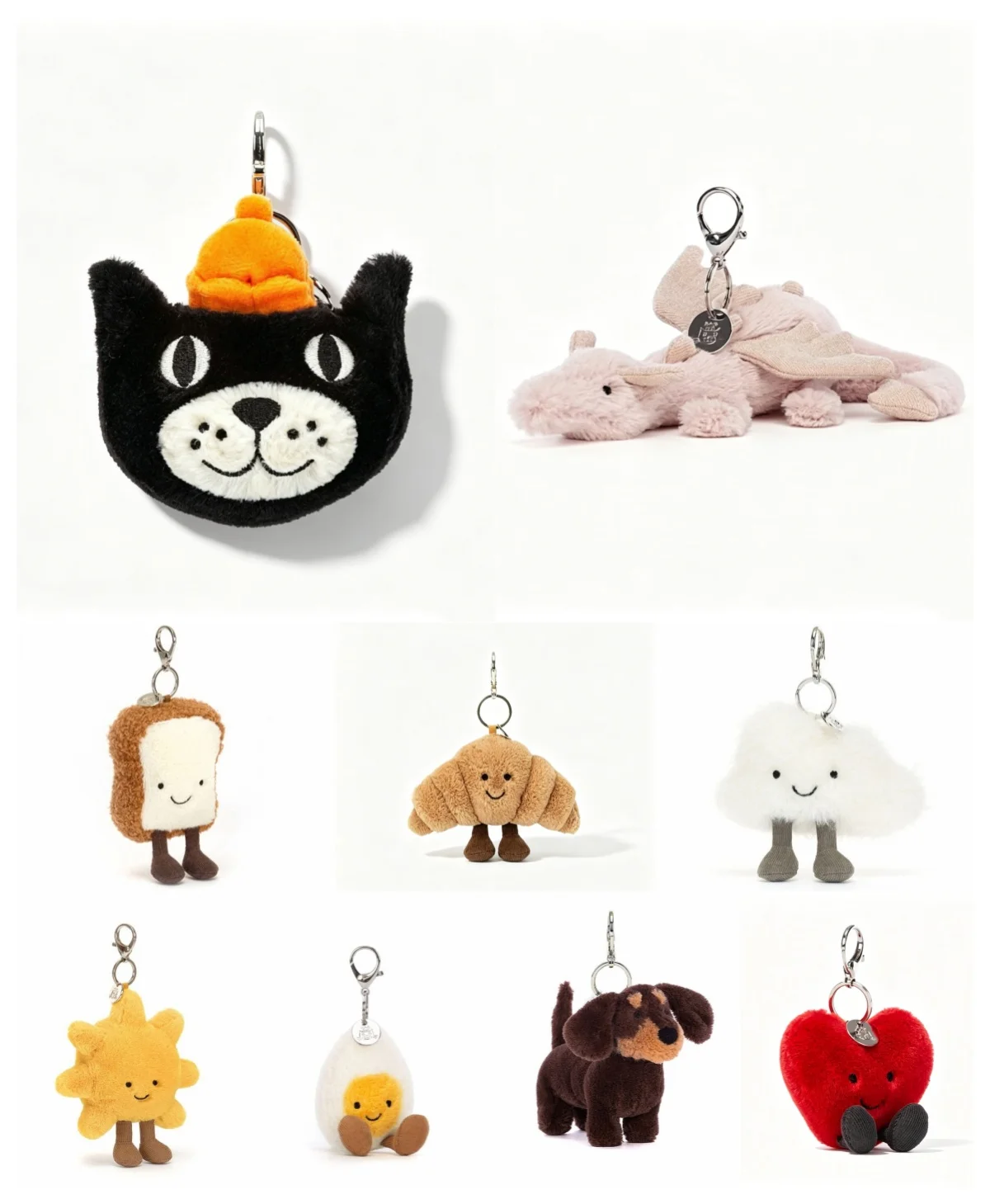JC Cotton candy, tea bag, cherry, peanut, dragon, crepe, croissant, capybara bag, keychain, and hanging ornament pendant
JC Cotton candy, tea bag, cherry, peanut, dragon, crepe, croissant, capybara bag, keychain, and hanging ornament pendant