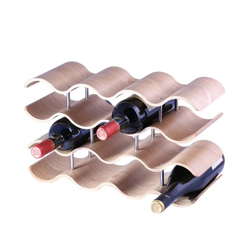 Creative wave shaped grape wine display rack with wooden wine rack at home hotel bar, solid wood wine bottle rack
Creative wave shaped grape wine display rack with wooden wine rack at home hotel bar, solid wood wine bottle rack