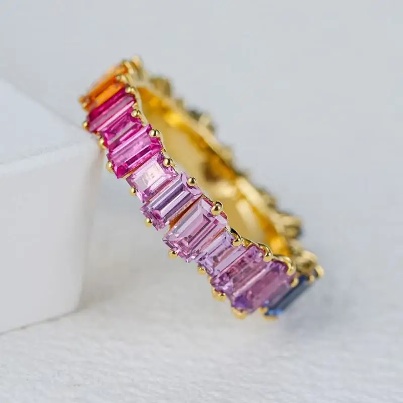 ZOCA Personalized Custom Solid Real 18K Gold Ring for Woman Natural Sapphire Rainbow Woman rings Wedding Rings Customized
ZOCA Personalized Custom Solid Real 18K Gold Ring for Woman Natural Sapphire Rainbow Woman rings Wedding Rings Customized