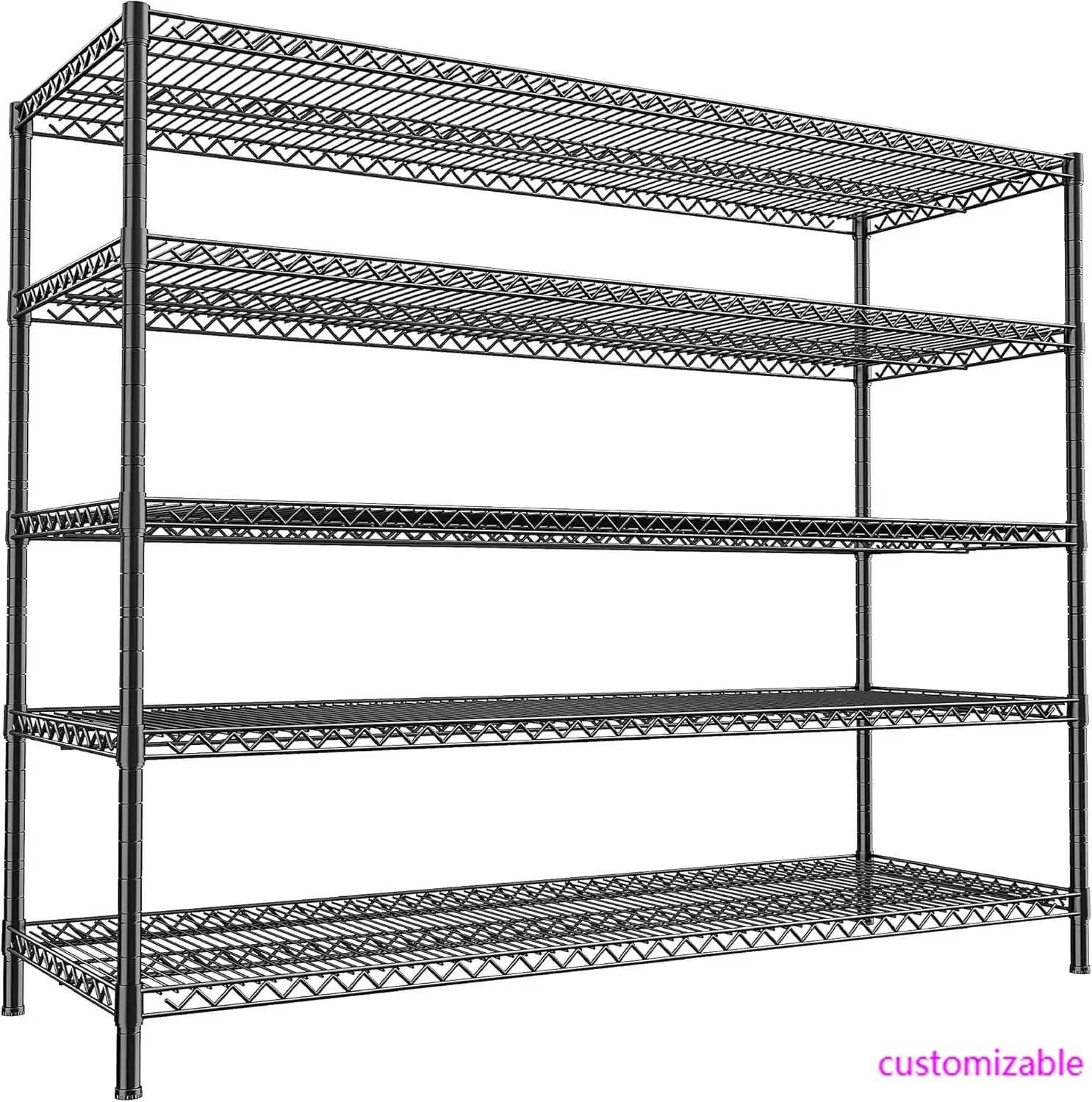 55.5" W Storage Shelves 3200LBS Metal Shelving 5 Tier Wire Shelving Unit Garage Shelving Heavy Duty Metal Shelves for Storage
55.5" W Storage Shelves 3200LBS Metal Shelving 5 Tier Wire Shelving Unit Garage Shelving Heavy Duty Metal Shelves for Storage