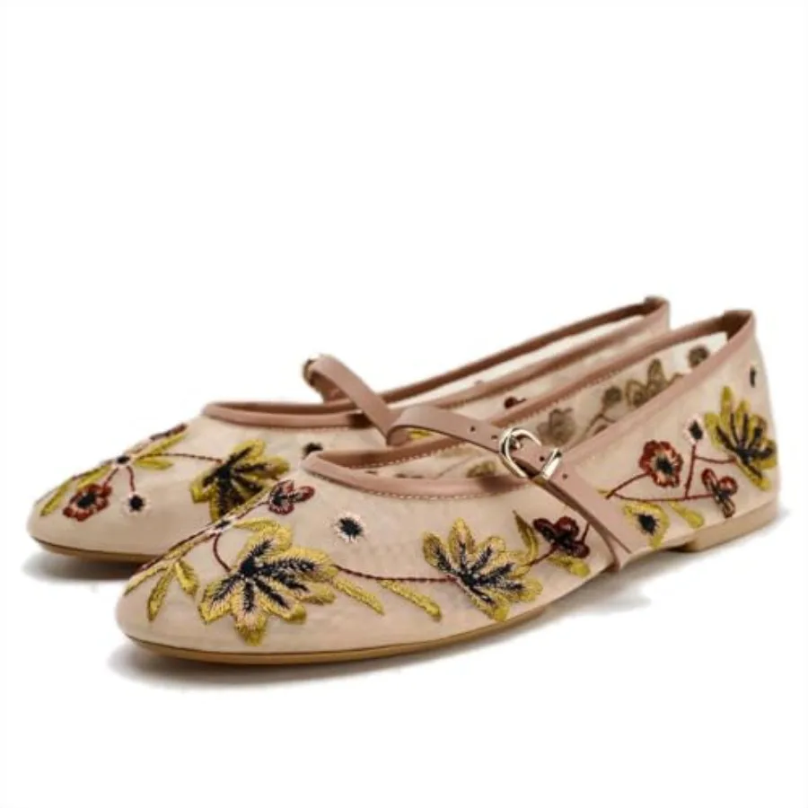 Mesh Ballet Flats for Women Embroidered Floral Mary Jane Flats Round Toe Slip On Ballerina Shoes Comfortable Casual Daily Dress
Mesh Ballet Flats for Women Embroidered Floral Mary Jane Flats Round Toe Slip On Ballerina Shoes Comfortable Casual Daily Dress