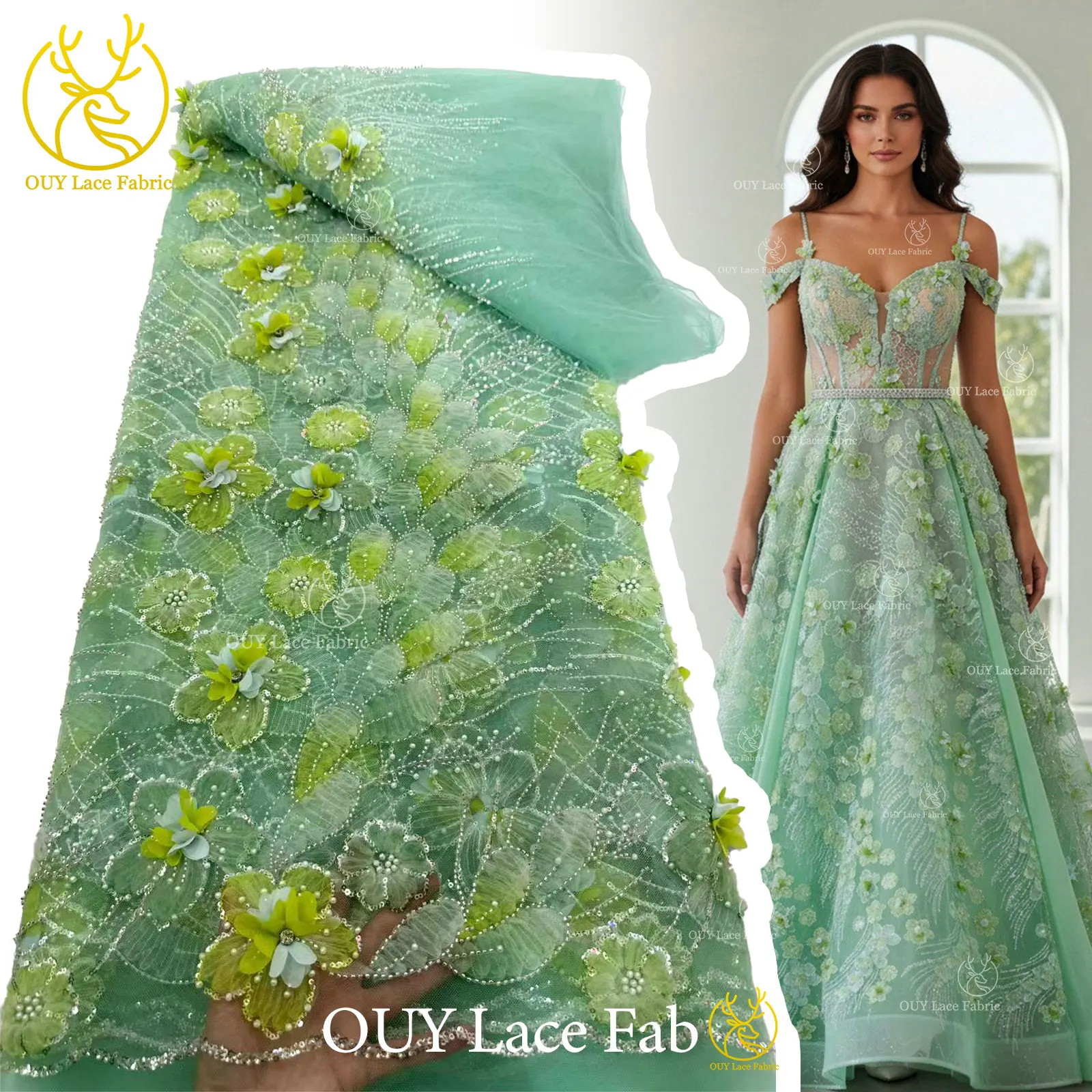 3D Mesh Flowers Silver Beaded Wedding Dress Lace Fabric 2026 African French Sequins Embroidery Tulle For Bridal Party Sewing
3D Mesh Flowers Silver Beaded Wedding Dress Lace Fabric 2026 African French Sequins Embroidery Tulle For Bridal Party Sewing