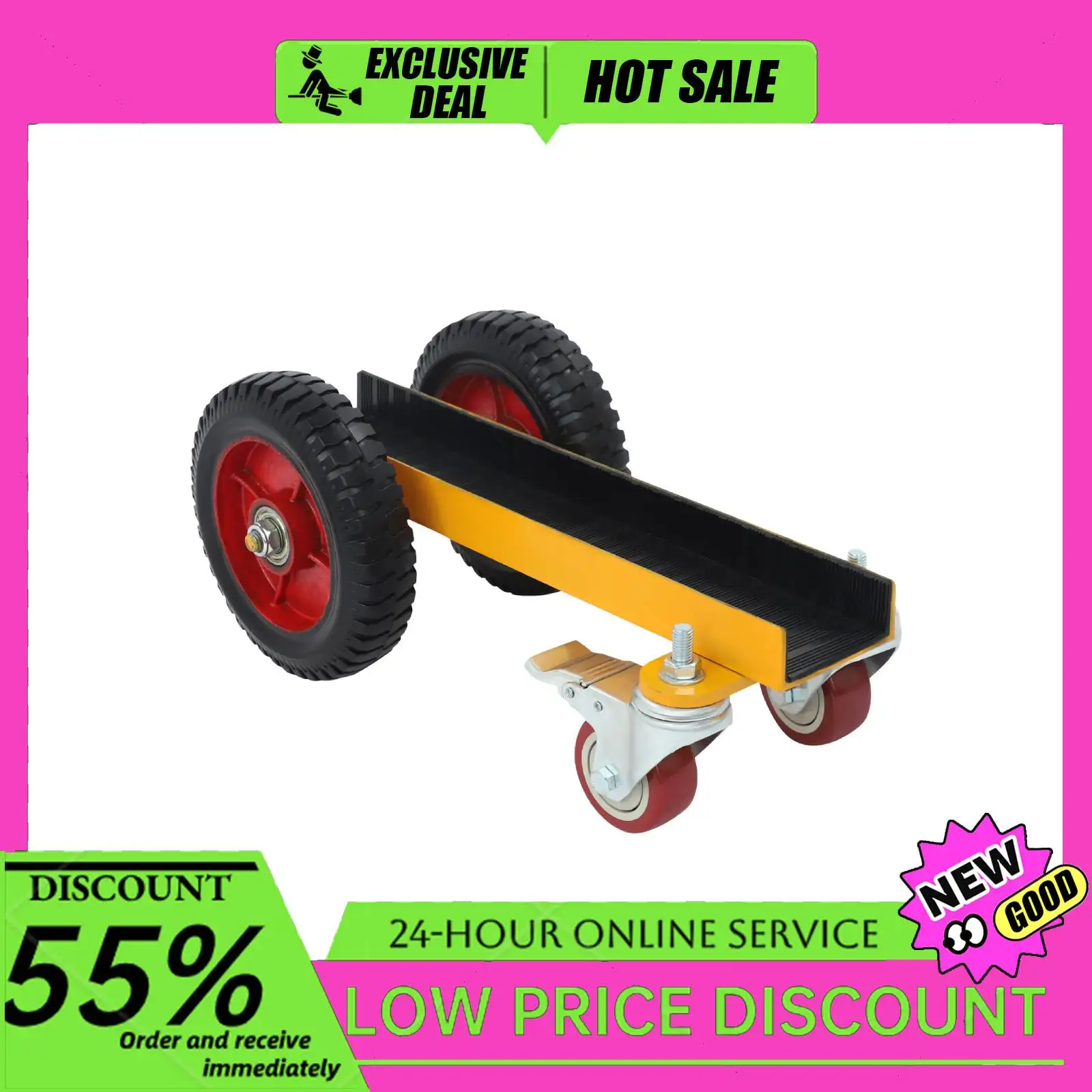 Transport Roller Dolly 500kg/1102LBS Load-Bearing 4-Wheel Cart for Glass/Stone/Ceramic Tile Moving Home/Warehouse/Construction
Transport Roller Dolly 500kg/1102LBS Load-Bearing 4-Wheel Cart for Glass/Stone/Ceramic Tile Moving Home/Warehouse/Construction