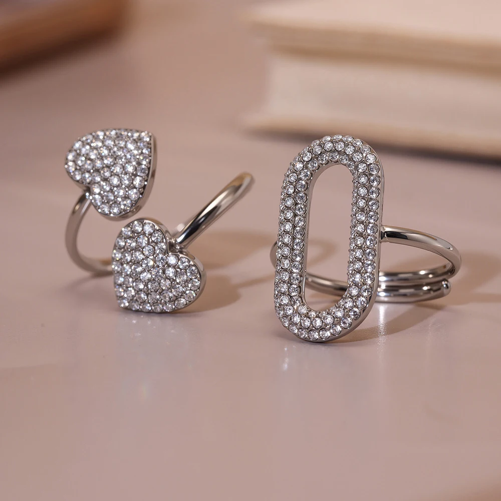 Nivora Luxury Shiny Zircon Stainless Steel Heart Women Thin Wedding Ocean Style Open Rings For Women Engagement Jewelry Gifts
Nivora Luxury Shiny Zircon Stainless Steel Heart Women Thin Wedding Ocean Style Open Rings For Women Engagement Jewelry Gifts