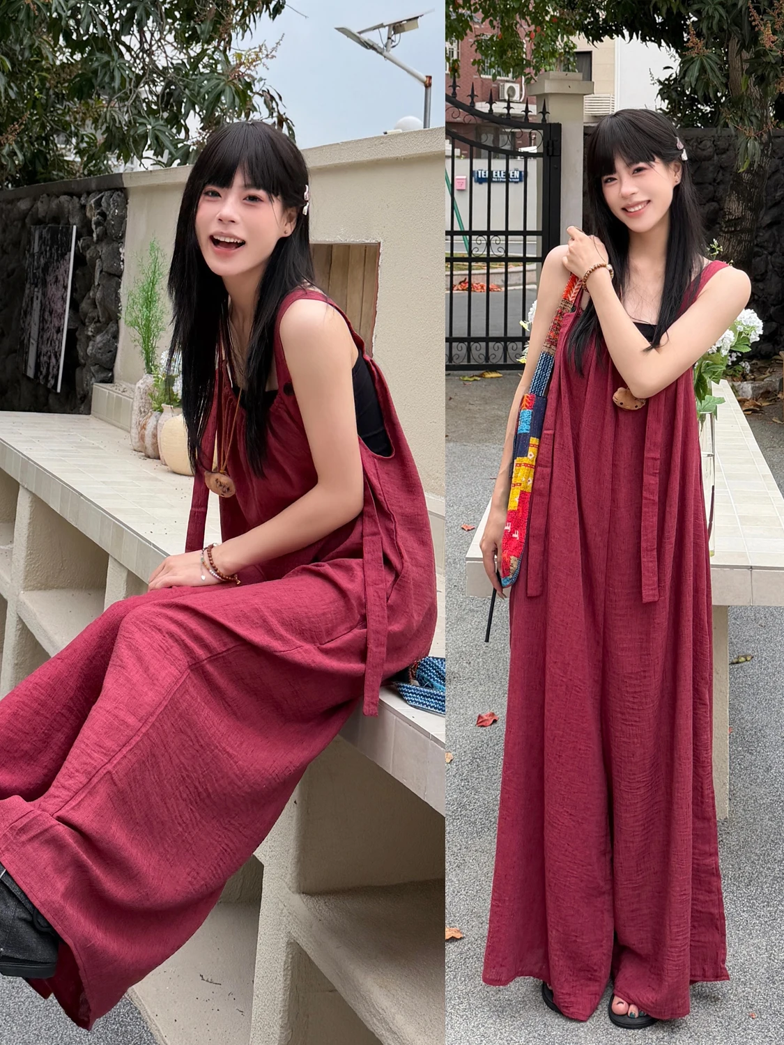 Oversize Casual Lazy Style Women's Romper Summer Cotton Linen Strap Wide Leg Pants High Waist Long Pants Comfortable Loose Fit
Oversize Casual Lazy Style Women's Romper Summer Cotton Linen Strap Wide Leg Pants High Waist Long Pants Comfortable Loose Fit