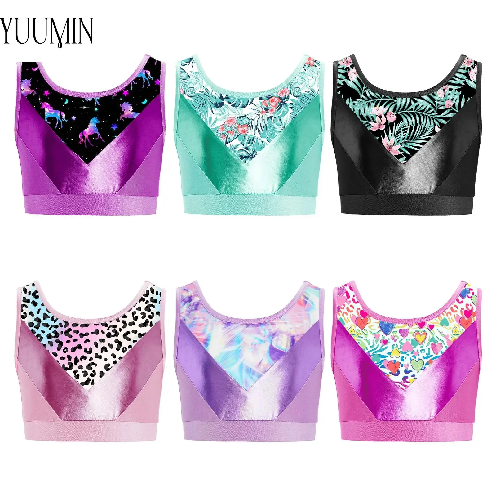 Children Sleeveless Breathable Sports Tops Girls Athletic Vest Metallic Printed Crop Tank Top Yoga Gymnastics Skating Dance Wear
Children Sleeveless Breathable Sports Tops Girls Athletic Vest Metallic Printed Crop Tank Top Yoga Gymnastics Skating Dance Wear