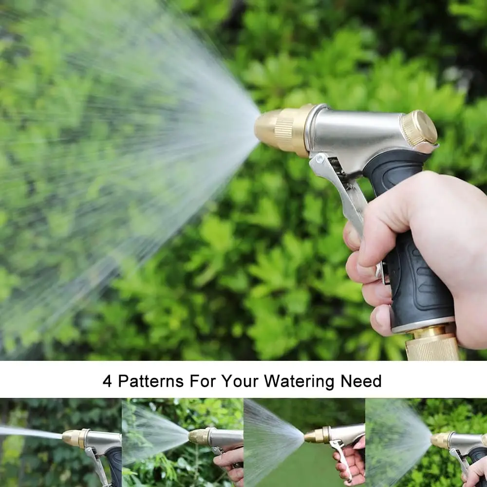 Adjustable High Pressure Garden Hose Nozzle All-Metal Water Spray Gun With 4 Spray Patterns Ideal for Watering Plants Cleaning
Adjustable High Pressure Garden Hose Nozzle All-Metal Water Spray Gun With 4 Spray Patterns Ideal for Watering Plants Cleaning