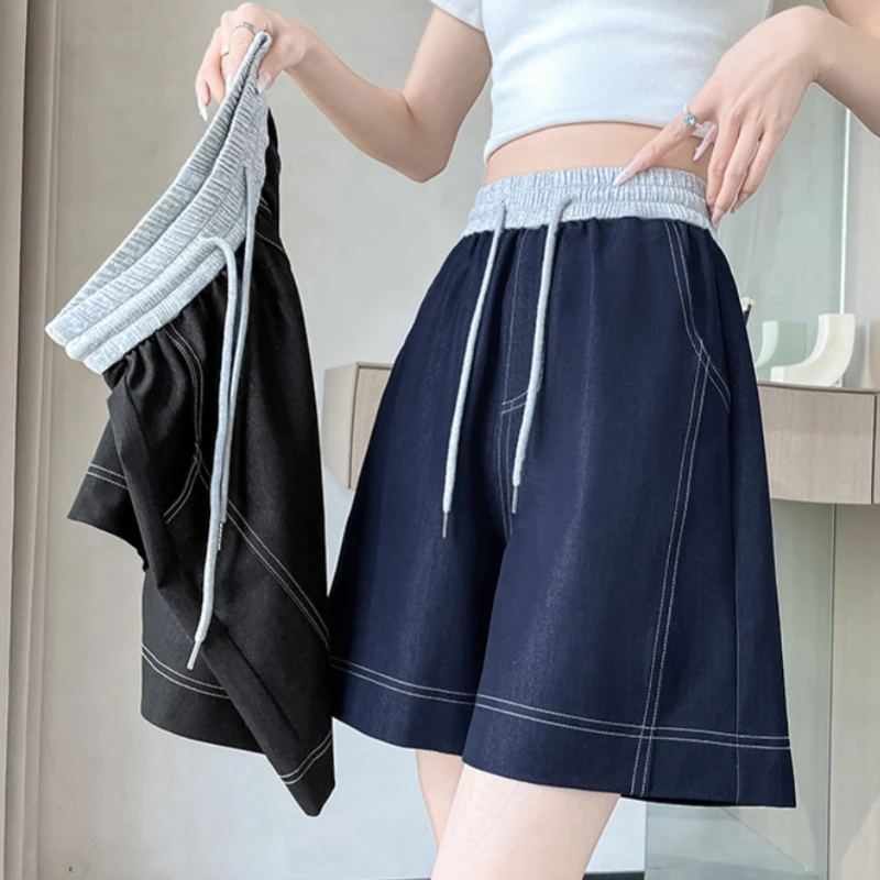 Summer Vintage Ick-Silk Patchwork Women's Wide Leg Shorts 2025 New High Waist Korean Lace-up Casual Loose Short Pants Female
Summer Vintage Ick-Silk Patchwork Women's Wide Leg Shorts 2025 New High Waist Korean Lace-up Casual Loose Short Pants Female