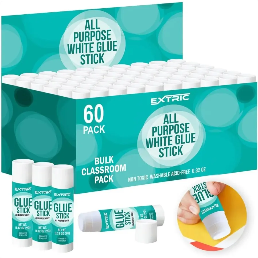 Glue Sticks Bulk Classroom White Glue Sticks for 60 Count 0.32 Ounce Washable All Purpose for School and Home
Glue Sticks Bulk Classroom White Glue Sticks for 60 Count 0.32 Ounce Washable All Purpose for School and Home
