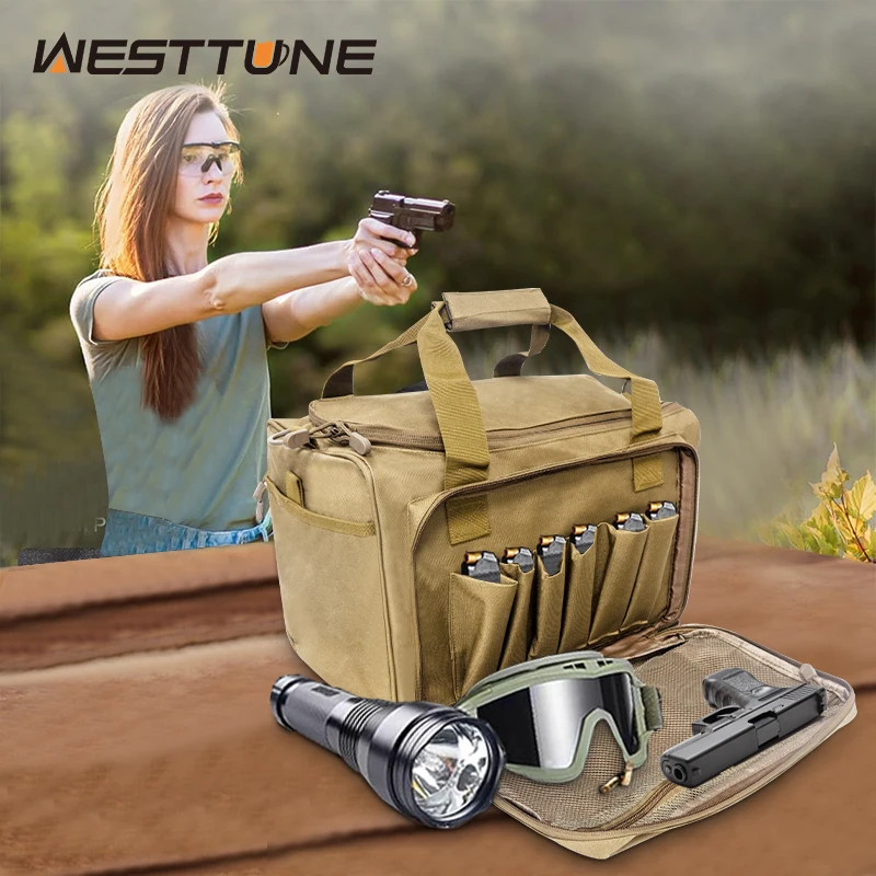 WESTTUNE Tactical Gun Range Bag Outdoor Hunting Accessory Gun Tactical Case Bags Padded Gun Duffle Range Bag Shooting Supplies
WESTTUNE Tactical Gun Range Bag Outdoor Hunting Accessory Gun Tactical Case Bags Padded Gun Duffle Range Bag Shooting Supplies