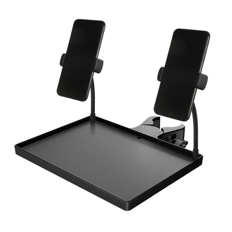 A73T 2-In-1 Microphone Stand Tray With 2 Phone Holder, Adjustable Clamp-On Rack Mic Stand Tray Shelf For Studio Concert
A73T 2-In-1 Microphone Stand Tray With 2 Phone Holder, Adjustable Clamp-On Rack Mic Stand Tray Shelf For Studio Concert