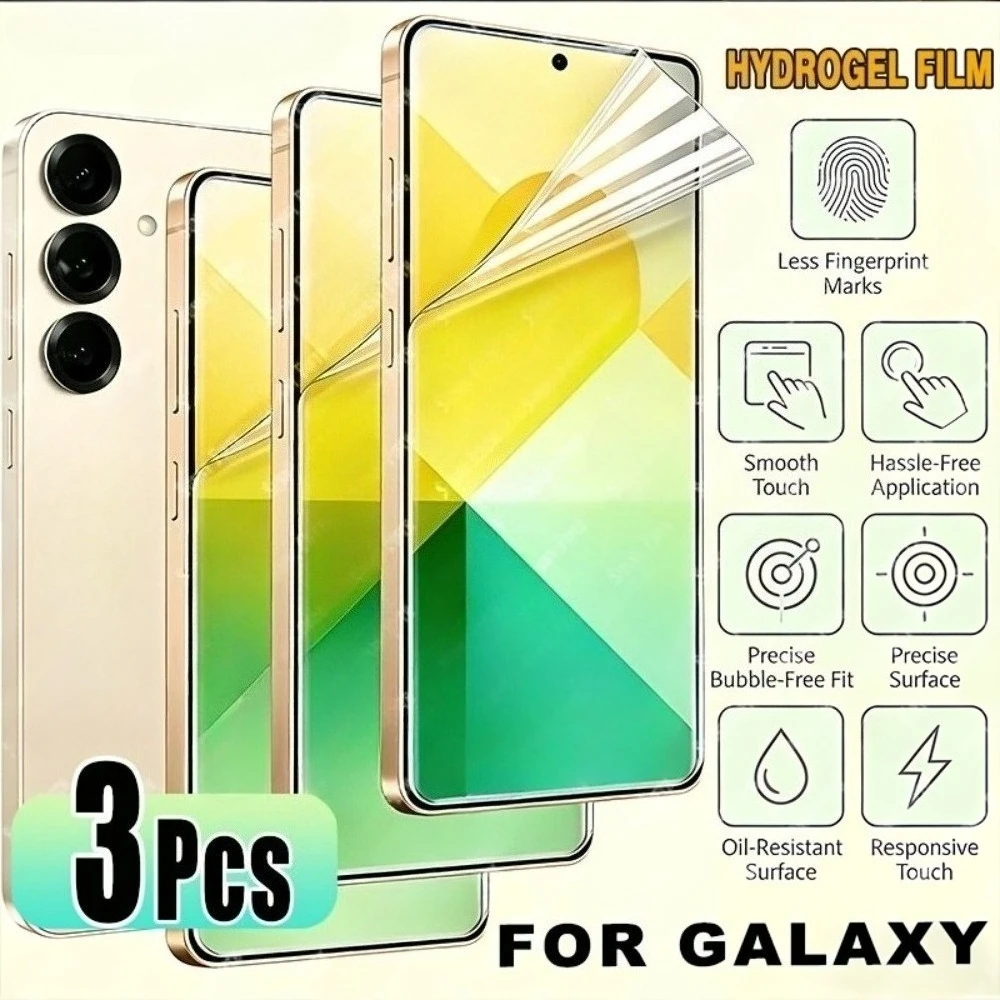 3 шт. ультрапрозрачные гидрогелевые пленки для Samsung Galaxy S26 S25 S24 Ultra S23 S22 S21 Plus S25 S24 FE, защитные пленки от царапин
3 шт. ультрапрозрачные гидрогелевые пленки для Samsung Galaxy S26 S25 S24 Ultra S23 S22 S21 Plus S25 S24 FE, защитные пленки от царапин