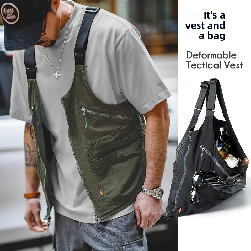 Maden Nylon Vest Unisex Shoulder Bag Multi-Pocket Sleeveless Workwear Fashion Brand Youth Daily Wear Four Seasons Suitable
Maden Nylon Vest Unisex Shoulder Bag Multi-Pocket Sleeveless Workwear Fashion Brand Youth Daily Wear Four Seasons Suitable