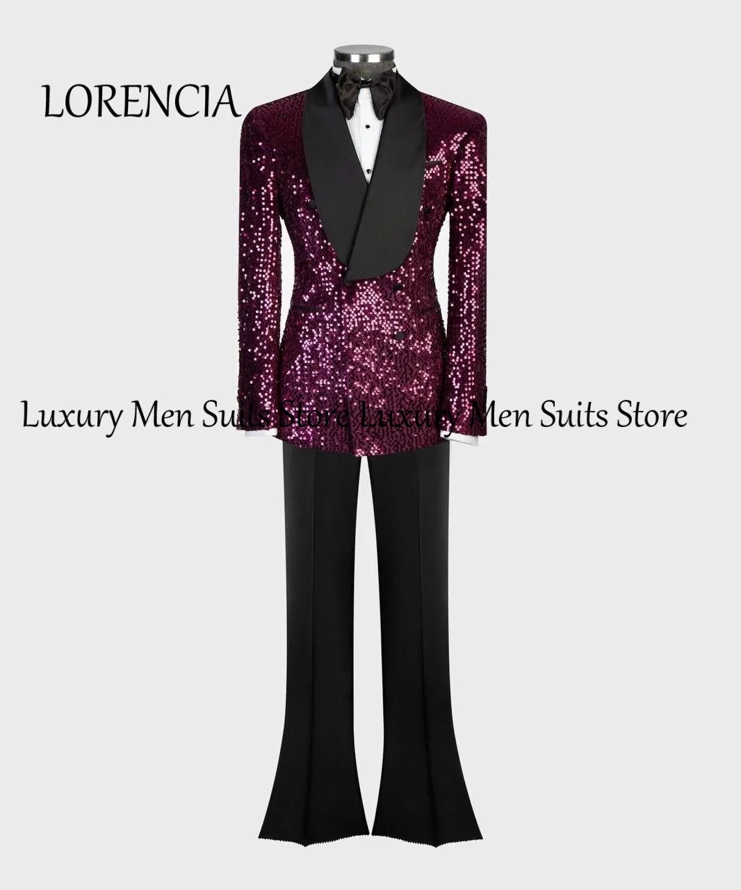 Luxurious Sequins Suits for Men 2 Pieces Single Breasted Wedding Groom Tuxedos Set 2026 Customized Blazer Pants fatos de homem
Luxurious Sequins Suits for Men 2 Pieces Single Breasted Wedding Groom Tuxedos Set 2026 Customized Blazer Pants fatos de homem