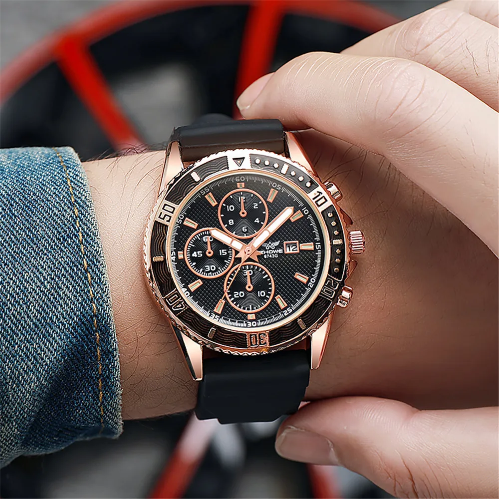 Men's Military Sports Watch Large Dial Black Silicone Strap High Quality Quartz Wristwatch Casual Outdoor Watch Reloj Hombre
Men's Military Sports Watch Large Dial Black Silicone Strap High Quality Quartz Wristwatch Casual Outdoor Watch Reloj Hombre