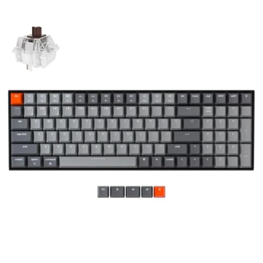 K4 96% Layout 100 Keys Wireless Bluetooth 5.1/Wired USB Mechanical Gaming Keyboard with Super Brown Switch White LED Backlight
K4 96% Layout 100 Keys Wireless Bluetooth 5.1/Wired USB Mechanical Gaming Keyboard with Super Brown Switch White LED Backlight