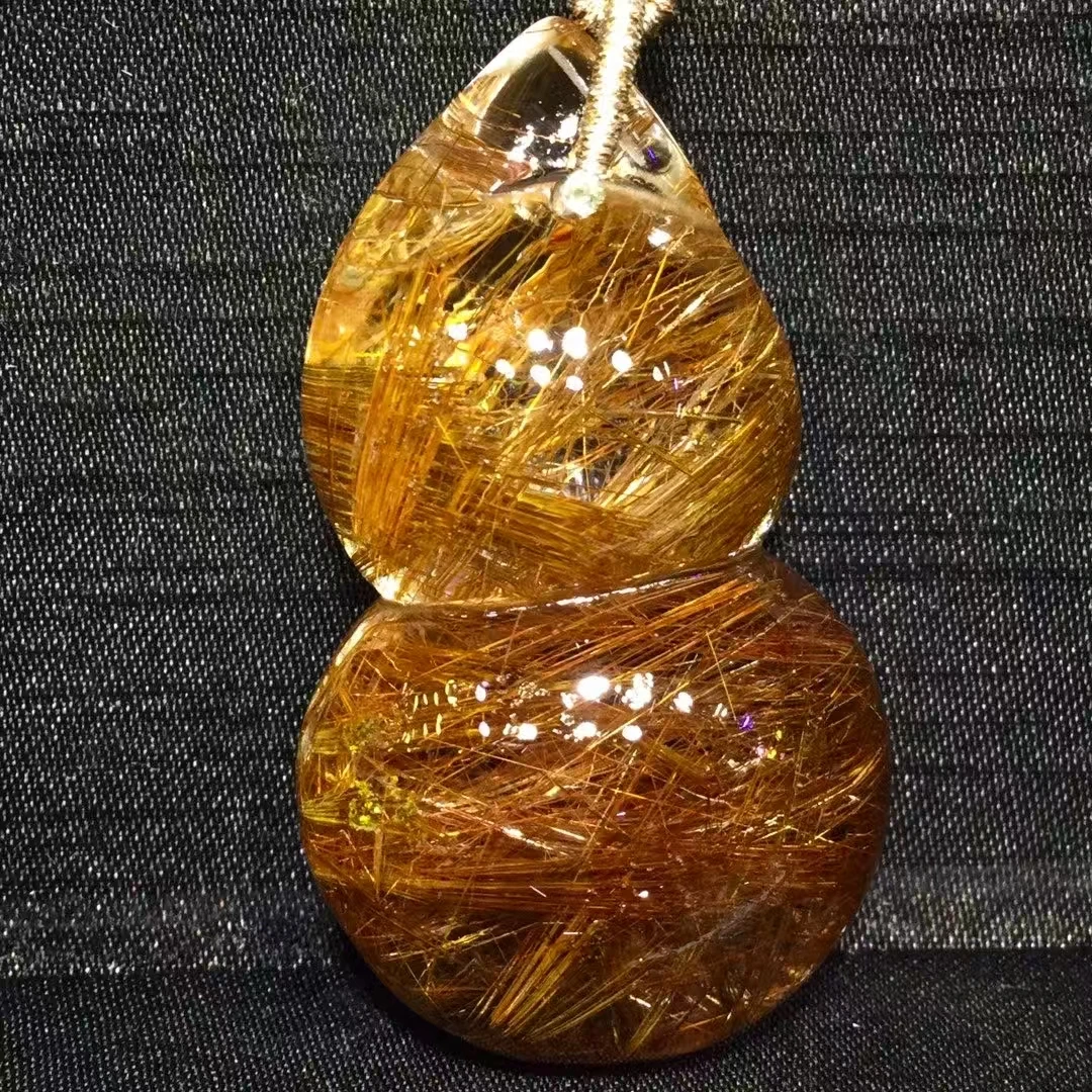 Natural Copper Rutilated Quartz Pendant Gourd Rutilated Quartz Jewelry 46*21.5*19mm Men Women Brazil AAAAAAA
Natural Copper Rutilated Quartz Pendant Gourd Rutilated Quartz Jewelry 46*21.5*19mm Men Women Brazil AAAAAAA