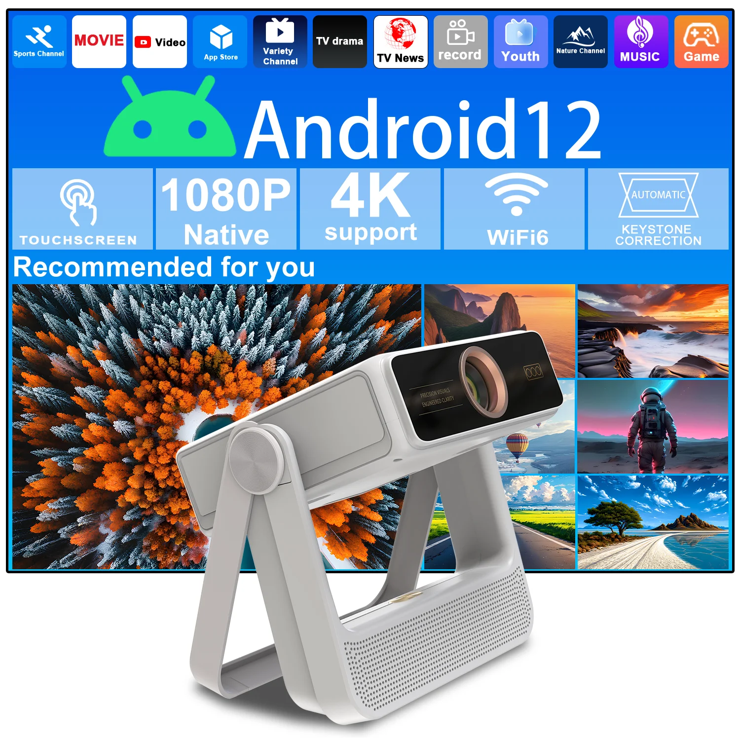 Home Wall & Ceiling Projection Projector for Sports Events Touch Control Multi Ports Stable WiFi Connection
Home Wall & Ceiling Projection Projector for Sports Events Touch Control Multi Ports Stable WiFi Connection