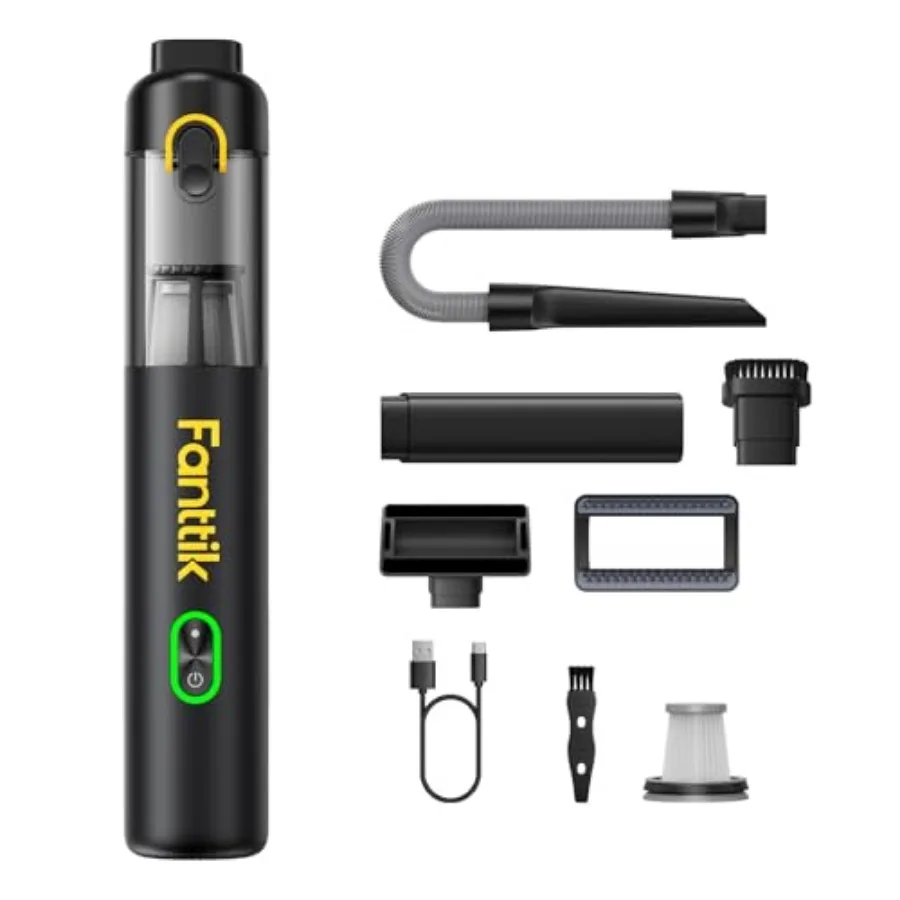 V8 Mate Upgraded Cordless Car Vacuum, Portable Mini Vacuum with 13000pa Suction Power, 2 Suction Modes, Type-C Charge, Handheld
V8 Mate Upgraded Cordless Car Vacuum, Portable Mini Vacuum with 13000pa Suction Power, 2 Suction Modes, Type-C Charge, Handheld