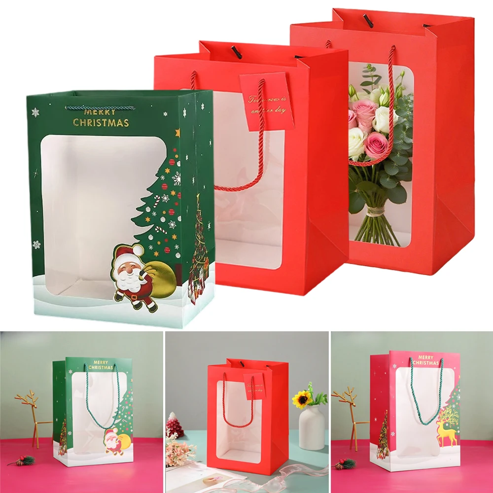 Portable Christmas Gift Bag with Clear Window Handheld Apple Box Santa Claus Gift Packaging Bag for Xmas Supplies Bolsas Navidad
Portable Christmas Gift Bag with Clear Window Handheld Apple Box Santa Claus Gift Packaging Bag for Xmas Supplies Bolsas Navidad