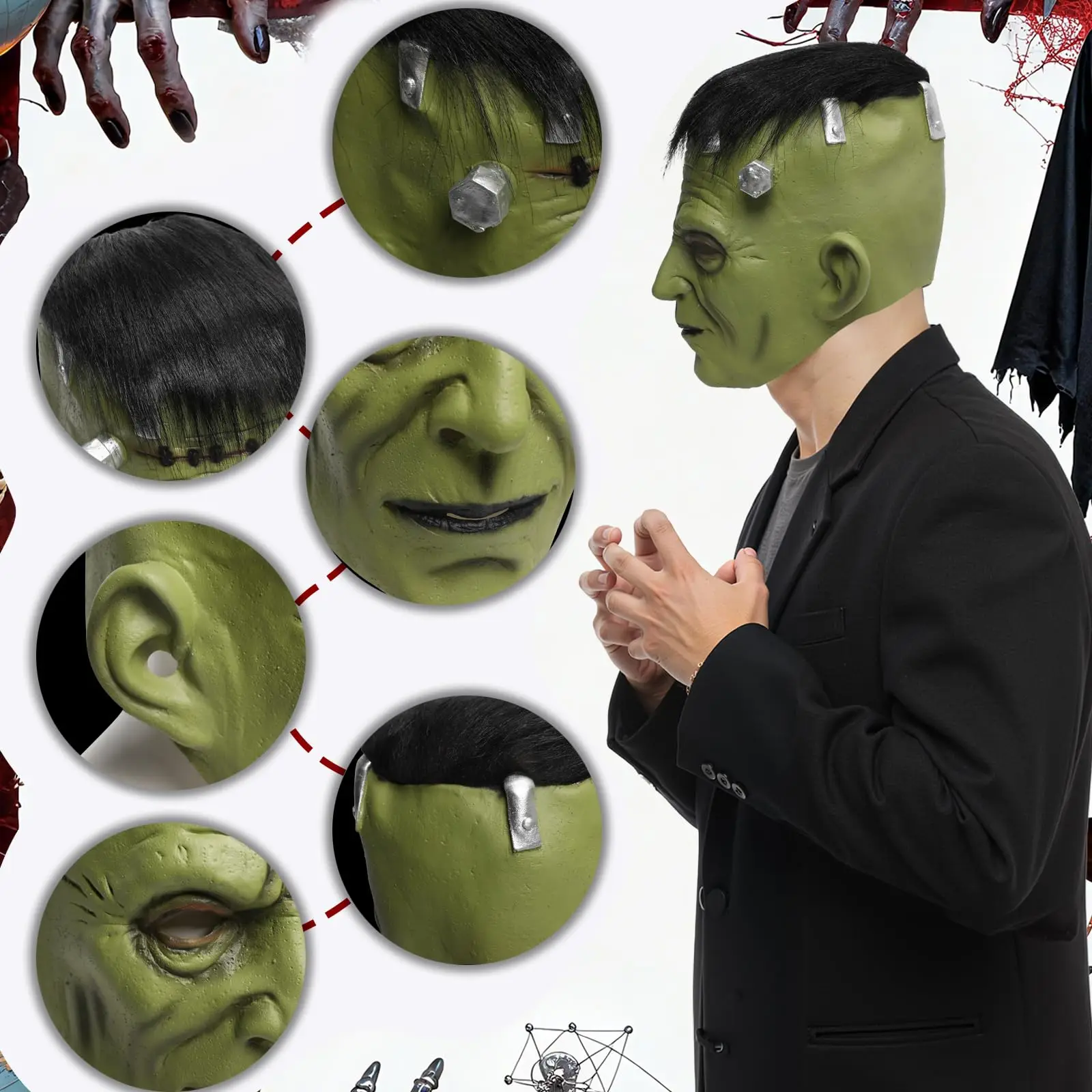 Frankenstein Mask Monster Horror Latex Full Head Masks Costume Men Women Halloween Cosplay Party Prop For Adults
Frankenstein Mask Monster Horror Latex Full Head Masks Costume Men Women Halloween Cosplay Party Prop For Adults