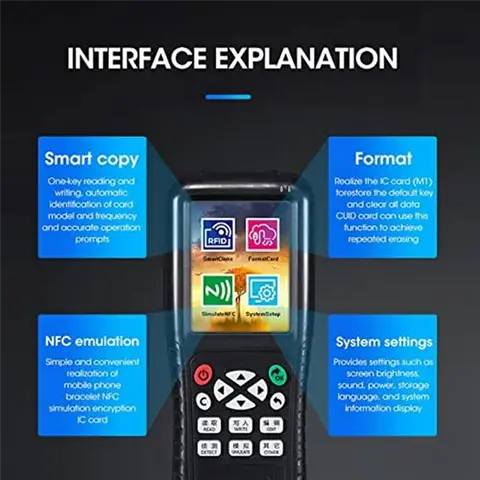 B30C-1 conjunto preto máquina chave de cartão inteligente rfid nfc copiadora ic id leitor escritor função decodificação